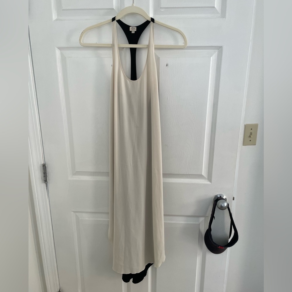 Aritzia Wilfred Halter White Black Dress Mid Length